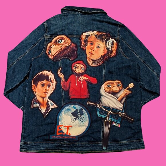 Jackets & Blazers - E.T The Extra-Terrestrial Upcycled Patches Jacket Size XL